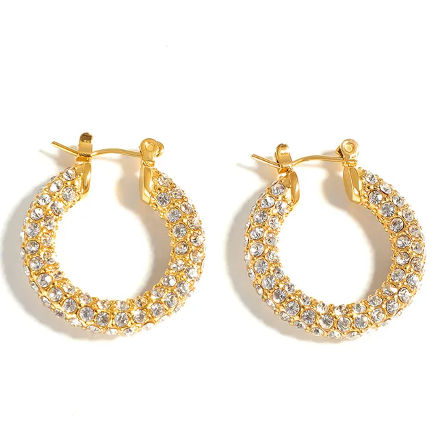 Janet Rhinestone Hoop Earrings