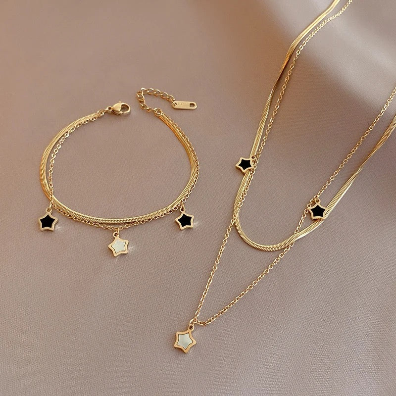 Chloe Star Necklace & Bracelet Set