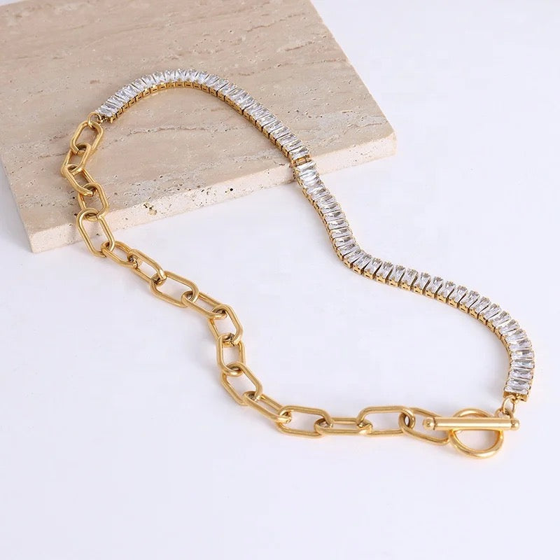 Jenny Rhinestone Gold Chain