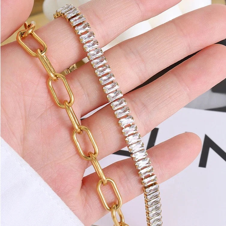 Jenny Rhinestone Gold Chain