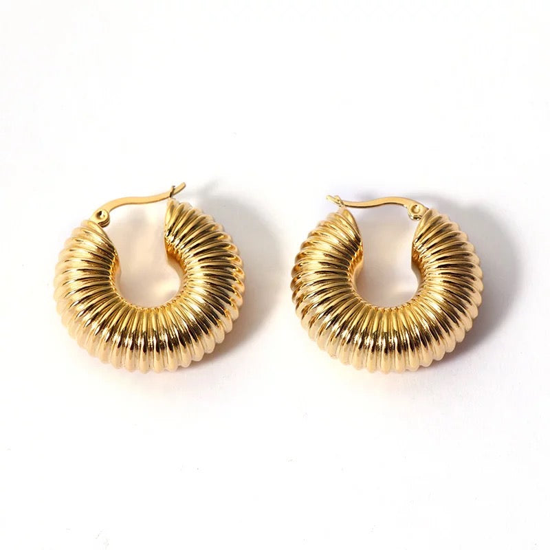 Bagel Chunky Hoop Earrings