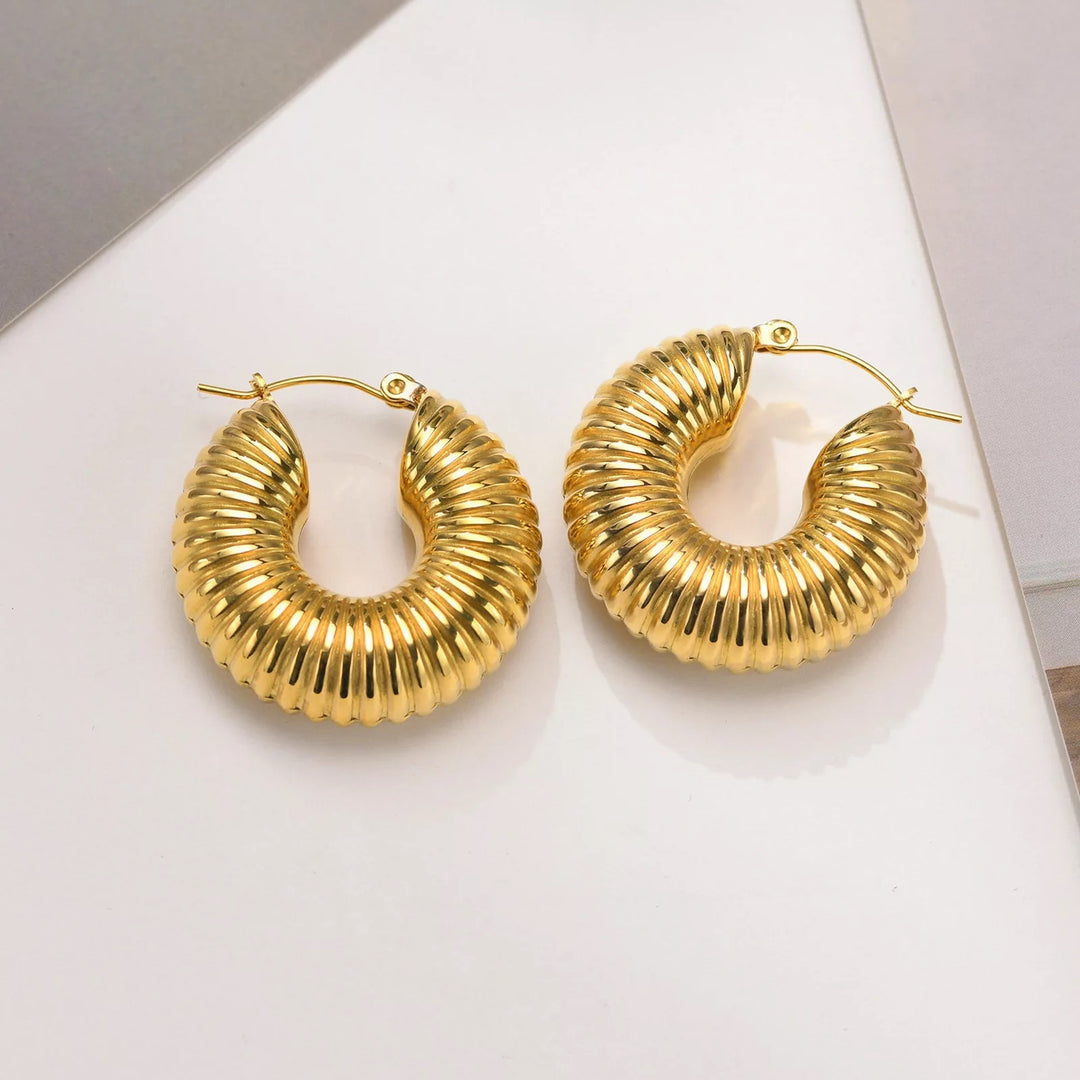 Bagel Chunky Hoop Earrings