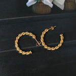 Load image into Gallery viewer, Megan Twisted C Hoops
