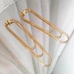 Load image into Gallery viewer, Iris Chain Gold Hanging Earrings
