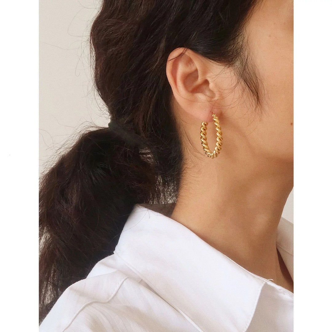 Spiral Hailey Hoop Earrings