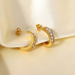 Load image into Gallery viewer, Iris Zircon Gold Earrings
