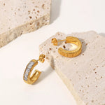 Load image into Gallery viewer, Iris Zircon Gold Earrings
