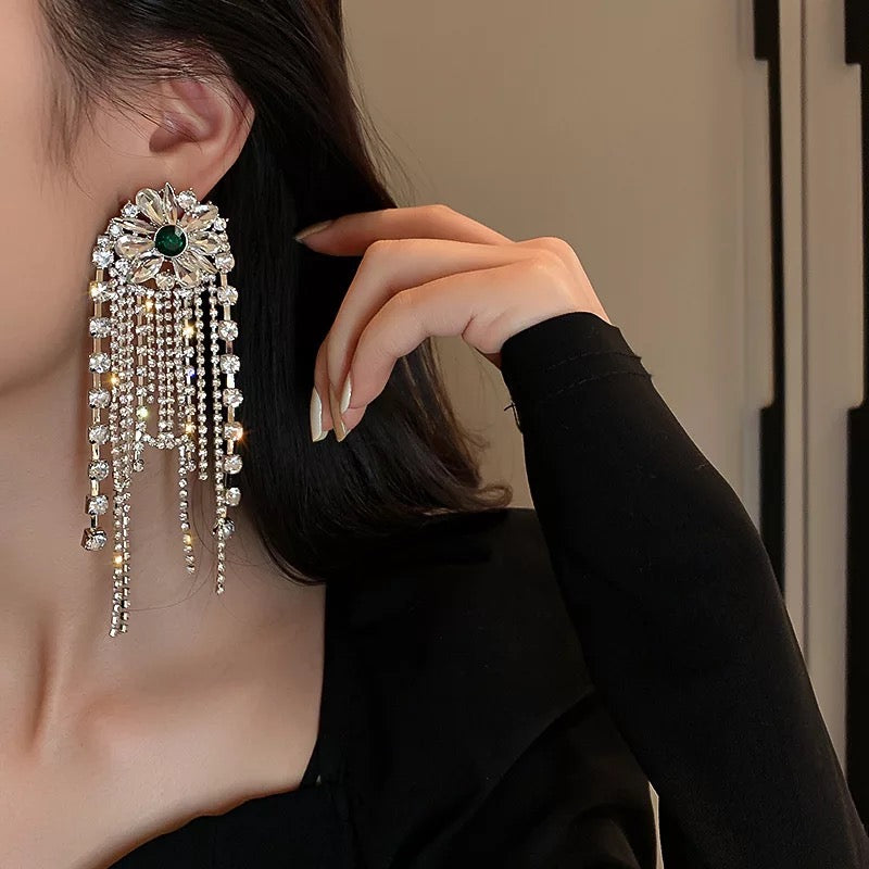 Aanya Rhinestone Cocktail Earrings