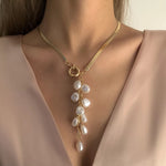 Load image into Gallery viewer, Jamila Pearl Gold Necklace
