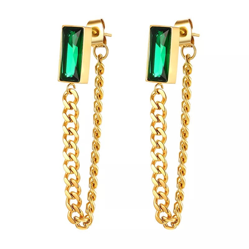 Emerald Vintage Drop Earrings