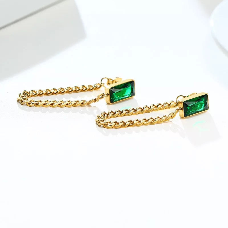 Emerald Vintage Drop Earrings