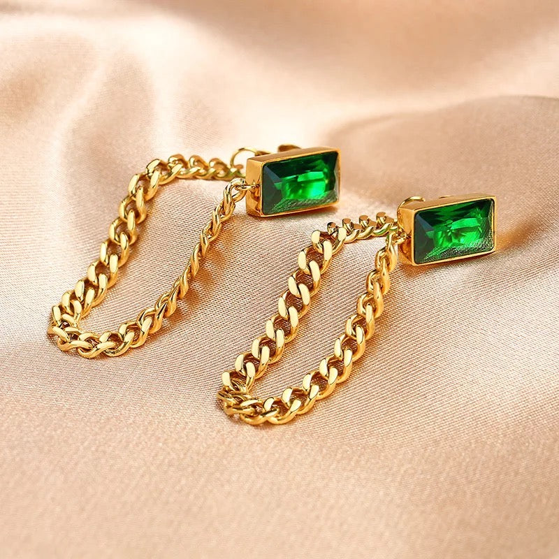 Emerald Vintage Drop Earrings